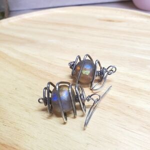 Iridescent Swirl Dangle Earrings Unique